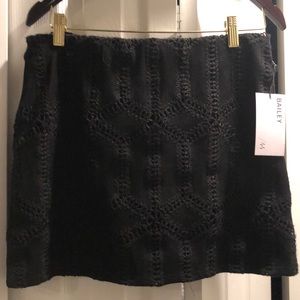 Suede crochet mini skirt ...new with tags